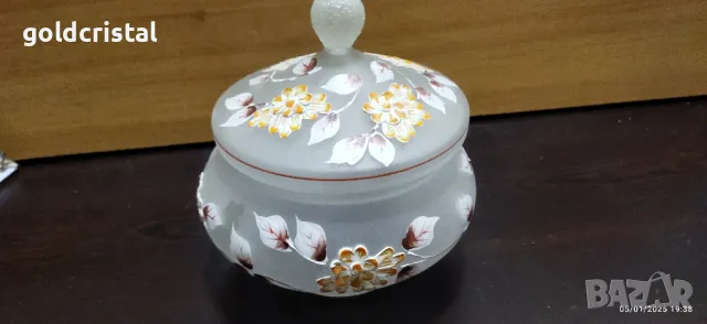 кристална купа ръчно рисувана