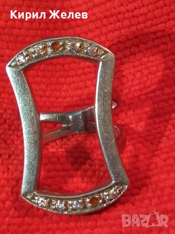 СТАР СРЕБЪРЕН АРТ ПРЪСТЕН РОДИРАНО СРЕБРО 925 с ЦИРКОНИ 25685, снимка 2 - Пръстени - 35884537