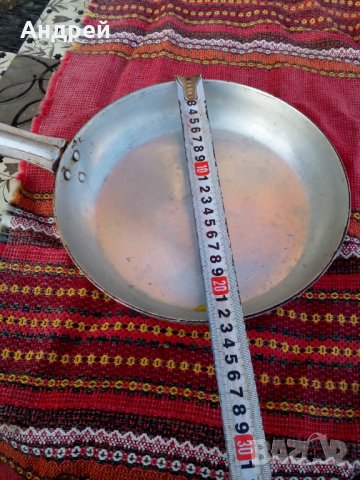 Стар алуминиев тиган #6, снимка 3 - Антикварни и старинни предмети - 27301358