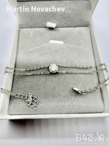 Сребърна гривна с мойсанит (Диамант) 1 карат