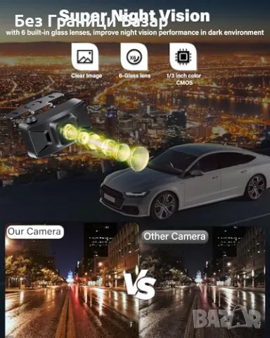 Нова Безжична обратна камера с HD нощна визия и широк ъгъл 140° за кола, снимка 4 - Друга електроника - 47582586