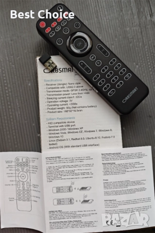 Orbsmart AM-1 Pro, TV дистанционно, безжична аеромишка, микрофон и мини клавиатура. , снимка 5 - Дистанционни - 52550757
