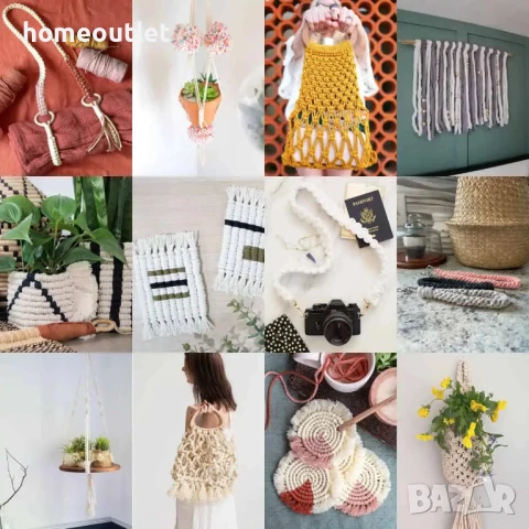 Памучен шнур / въже за макраме X001C3QPGZ 2MM/200M GELB, снимка 6 - Гоблени - 50721696