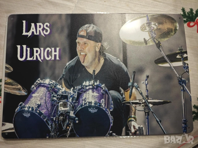 Lars Ulrich-метална табела(плакет), снимка 4 - Ударни инструменти - 45792633