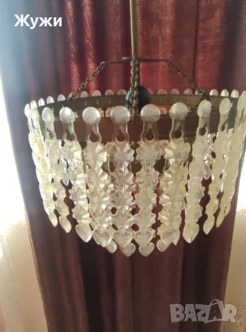 Красив полилей с висулки.НОВИ абажури , снимка 2 - Полилеи - 49696648