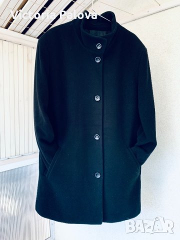 Красиво черно палто GELCO,гладка вълна,кашмир