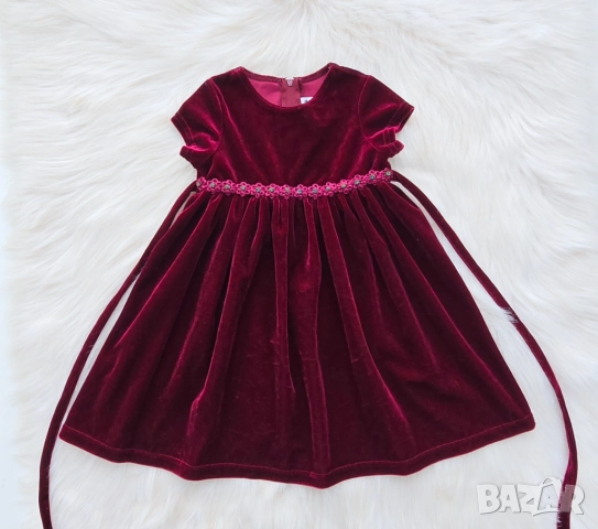 Детска рокля червено кадифе размер 2 години , снимка 8 - Бебешки рокли - 52336180