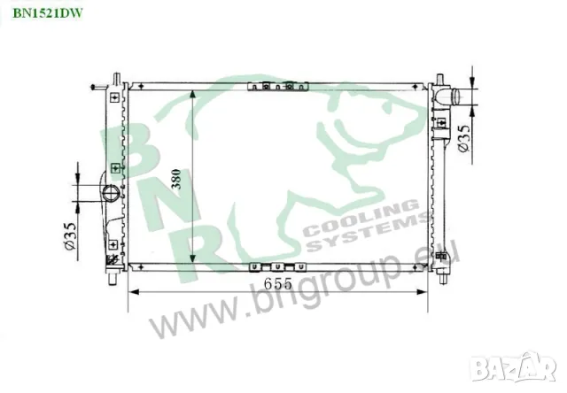 Воден радиатор BNR за CHEVROLET,DAEWOO BN1521, снимка 3 - Части - 14410442