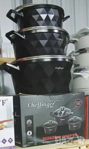 Комплект от 6 броя висококачествени съдове за готвене Cheffinger, снимка 9 - Други стоки за дома - 51922313