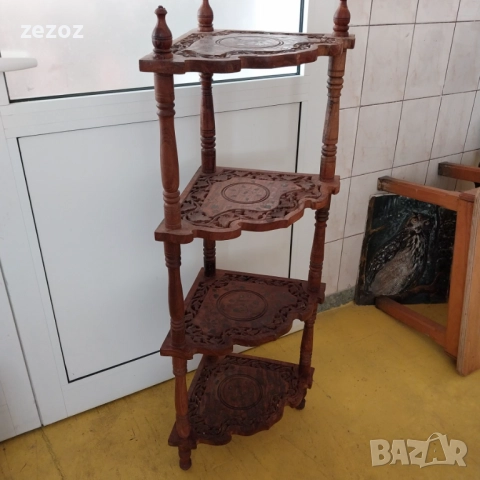 Ъглова етажерка масив манго, снимка 3 - Етажерки - 52600794