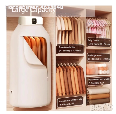 Преносима сгъваема сушилня за дрехи, снимка 4 - Сушилни - 53057317