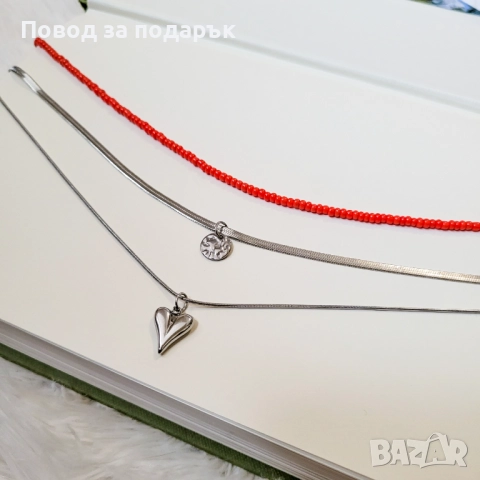 Дамско трислойно колие , снимка 4 - Колиета, медальони, синджири - 52472012