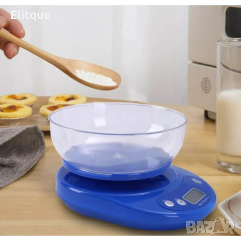 Домакинска везна с капацитет 5 кг + купа- Цвят: Бял., снимка 7 - Други - 52901439