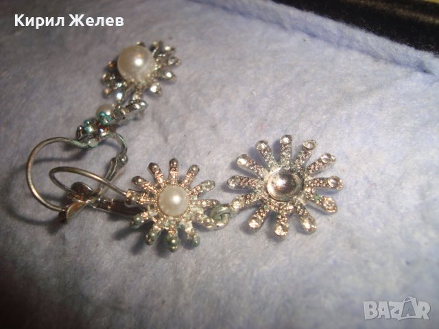 СТАРИ ПОСРЕБРЕНИ ФЛОРАЛНИ ПЕРЛЕН ТИП АРТ ОБЕЦИ 29437, снимка 5 - Обеци - 37692656