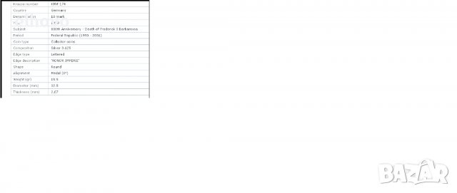 Монета, Deutschland 10 Mark 1990 Kaiser Friedrich I. Barbarossa (1122 - 1190), снимка 3 - Нумизматика и бонистика - 38849637