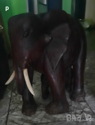 Слон и риба дърворезба, снимка 3 - Статуетки - 53574450