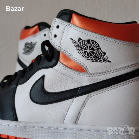 Nike Air Jordan 1 High Electro Orange White Нови Оригинални Обувки Размер 42 Номер Мъжки Кецове, снимка 5 - Кецове - 39233190