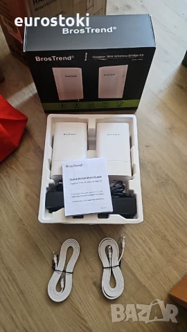 BrosTrend 5GHz 867Mbps WiFi мост от точка до точка, външен, 1км безжичен интернет мост с голям обхва, снимка 7 - Рутери - 51231123