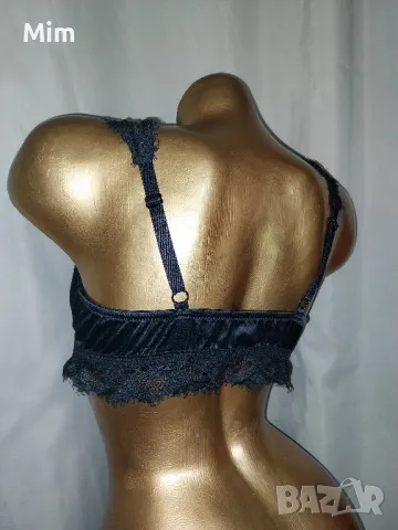 M/L Черен сутиен/бюстие/ от сатен и дантела , снимка 4 - Бельо - 47997441