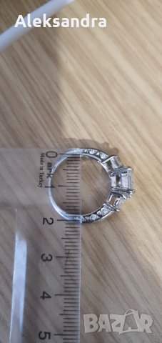 Стоманен пръстен с циркони, снимка 2 - Пръстени - 32580937