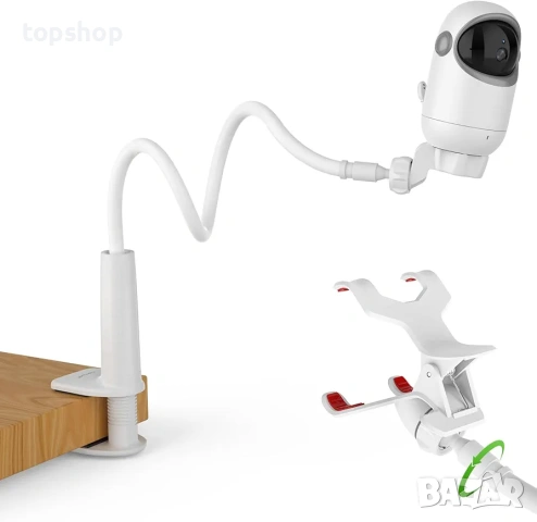 Нова универсална гъвкава стойка за бебефон TakTark - директен монтаж без дупчене  Продавам универсал