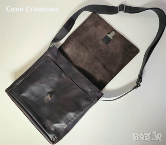 STRELLSON - Мъжка чанта за през рамо - естествена кожа, снимка 4 - Чанти - 51296388