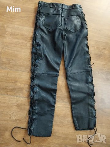GENUINE Leather L Черен моторджийски панталон от естествена кожа , снимка 5 - Панталони - 47568017