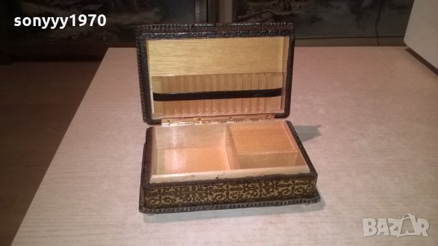 музикална кутия-19х13х7см-дърво и кожа-внос франция