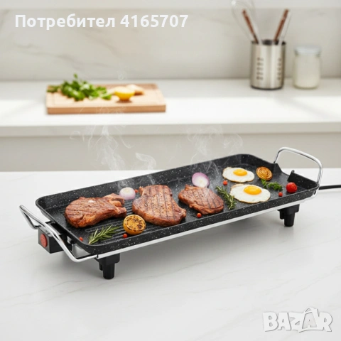 Електрически грил Lexical LBQ-2591 с незалепващо гранитно покритие – Бързо и лесно готвене без услож, снимка 3 - Скари - 53090635
