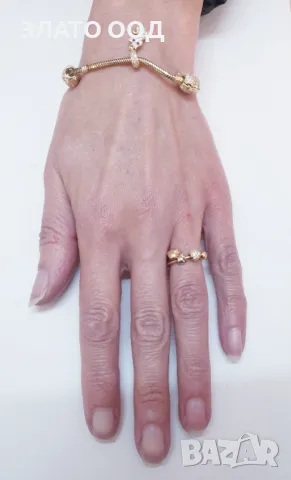 ЗЛАТНИ 14К ТАЛИСМАНИ, стопери, ГРИВНИ тип " PANDORA" , снимка 4 - Гривни - 22138245