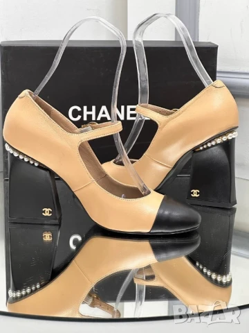 обувки на ток chanel burberry , снимка 2 - Дамски ежедневни обувки - 51005044