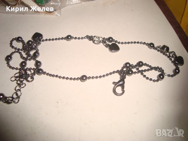 ХЕМАТИТЕНО АРТ КОЛИЕ с КРИСТАЛ 20674, снимка 2 - Колиета, медальони, синджири - 32266567