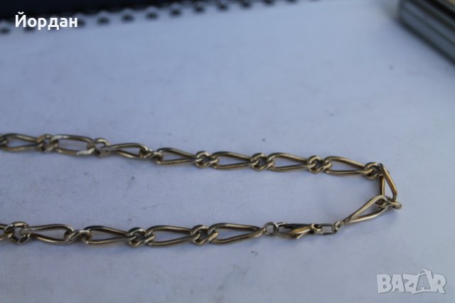 Сребърен синджир с позлата, снимка 4 - Колиета, медальони, синджири - 38990409