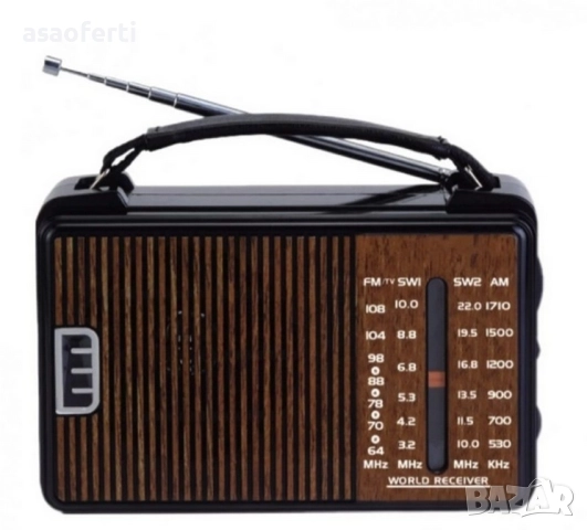 📻 Ретро Радио GOLD JINRU JR-608ACW – 5 Банди (FM/TV/AM/SW1-2), Двойно Захранване, снимка 2 - Слушалки и портативни колонки - 52791930