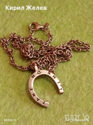 Сребърно колие TAKE NO SHIT на шведската дизайнерка на бижута Efva Atting 18911, снимка 6 - Колиета, медальони, синджири - 52924792