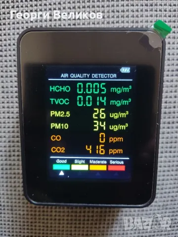 Детектор на замърсен въздух 6-в-1