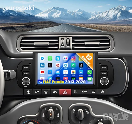CAMECHO мултимедия за Fiat Panda 2013-2020, 1+32G, Android 13, екран 6,2 инча, сателитна навигация, снимка 8 - Аксесоари и консумативи - 51077182