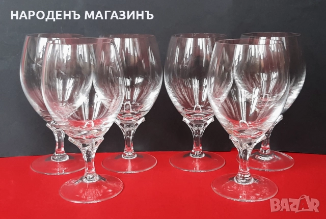 NACHTMANN – Немски кристал сервиз Кристални чаши за вино 6 броя  , снимка 3 - Други ценни предмети - 52877511