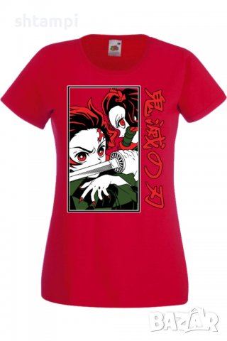 Дамска тениска Аниме Манга Demon Slayer Tanjiro Nezuko Fighting,Анимация,игра,Празник,Повод., снимка 3 - Тениски - 38058612
