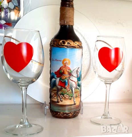 Авторски бутилки с икона или Дървото на живота, снимка 12 - Икони - 38470161
