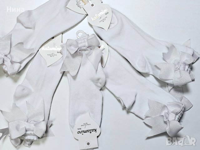 Чорапи в бяло с панделка 🎀