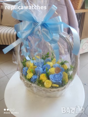 кошница с ароматни сапунчета цветя, снимка 5 - Декорация за дома - 44113604