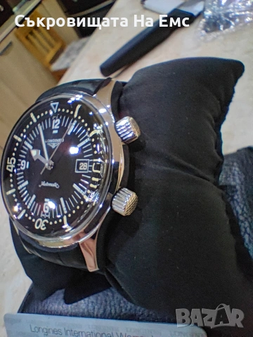 Longines Heritage Legend Diver Black Dial Rubber 42 mm Men's Watch L3.774.4.50.9, снимка 5 - Смарт часовници - 53262854