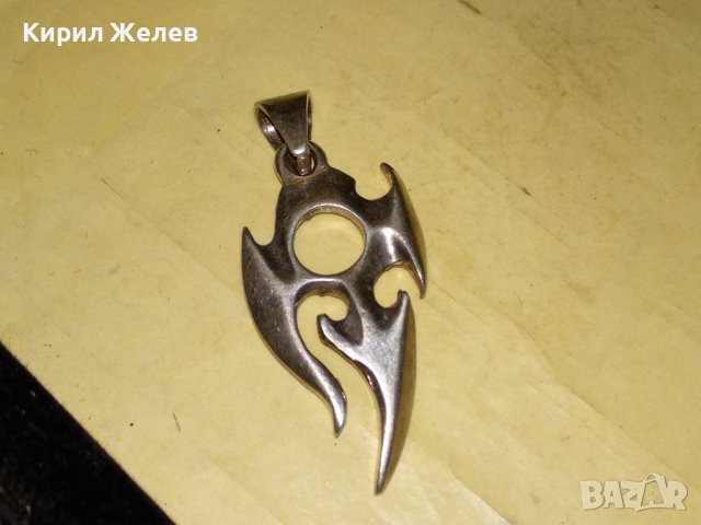 СТИЛИЗИРАН ХЕВИ МЕТЪЛ СРЕБЪРЕН АРТ МЕДАЛЬОН СРЕБРО 925 ЕФЕКТНО ФЕШЪН БИЖУ 15016