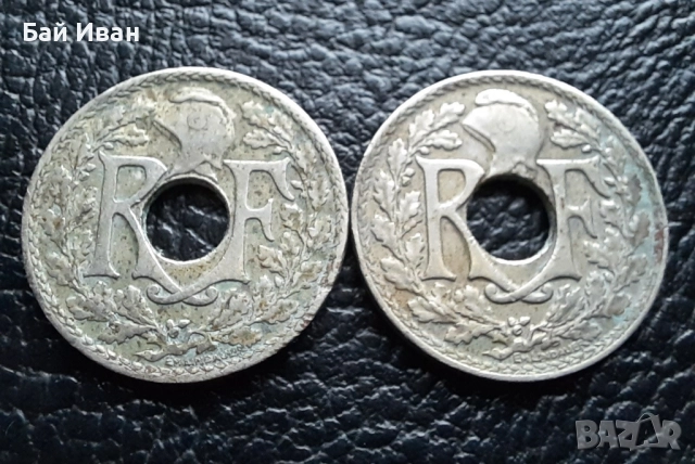 Стара монета 10 сантима 1922 г. и 1924 г. Франция - красавици !, снимка 17 - Нумизматика и бонистика - 42197936