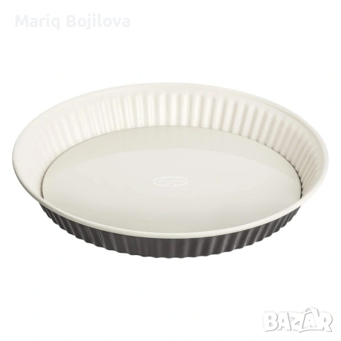 Форма за тарт и киш (28 см) с емайлирано дъно и незалепващо покритие, снимка 3 - Съдове за готвене - 53503273