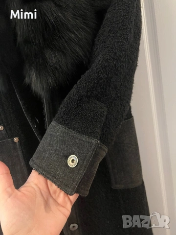 Палто Букле с естествена яка, снимка 5 - Якета - 49466168
