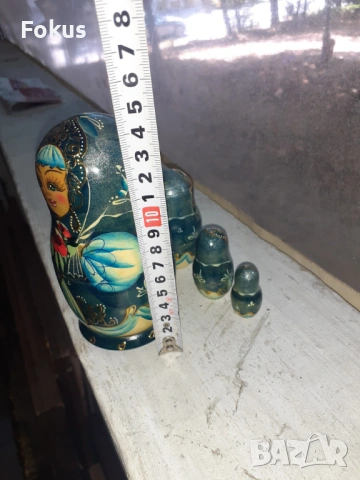 Красива ръчно рисувано руска дървена кукла Матрьошка, снимка 4 - Антикварни и старинни предмети - 53422375