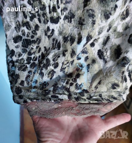 Нощница / туника / неглиже от еластична дантела "Zizzi"® / леопардов принт , снимка 4 - Нощници - 33326863