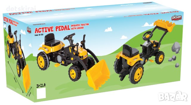 Трактор с педали ACTIVE с гребло, снимка 4 - Детски велосипеди, триколки и коли - 42955423